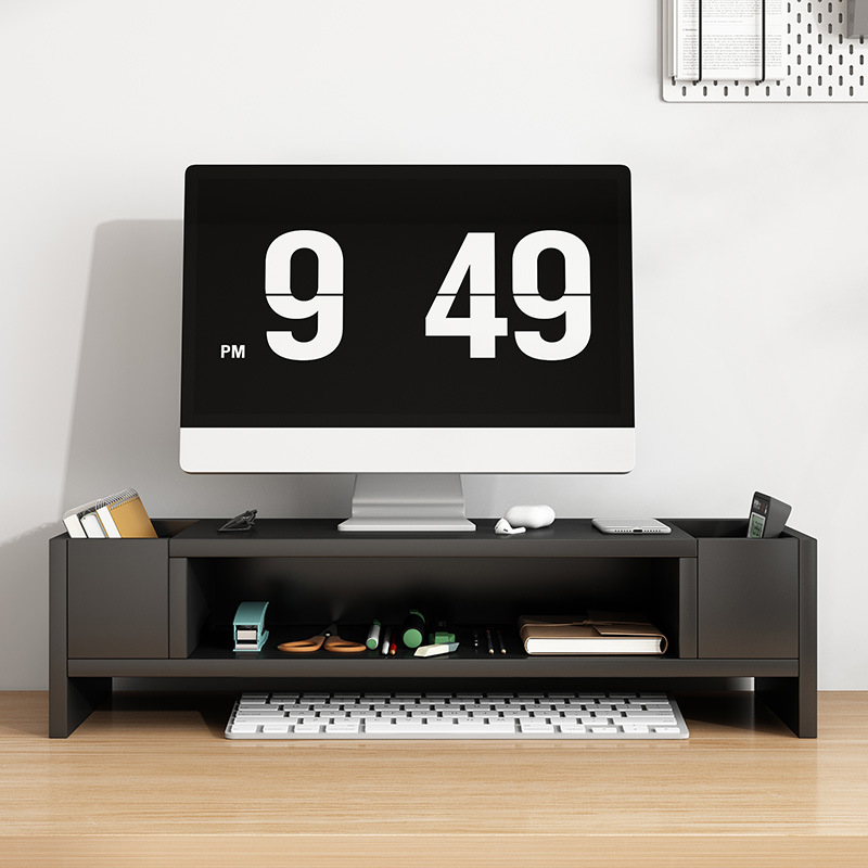 Desktop computer monitor riser office desk storage box screen base stand support shelf
