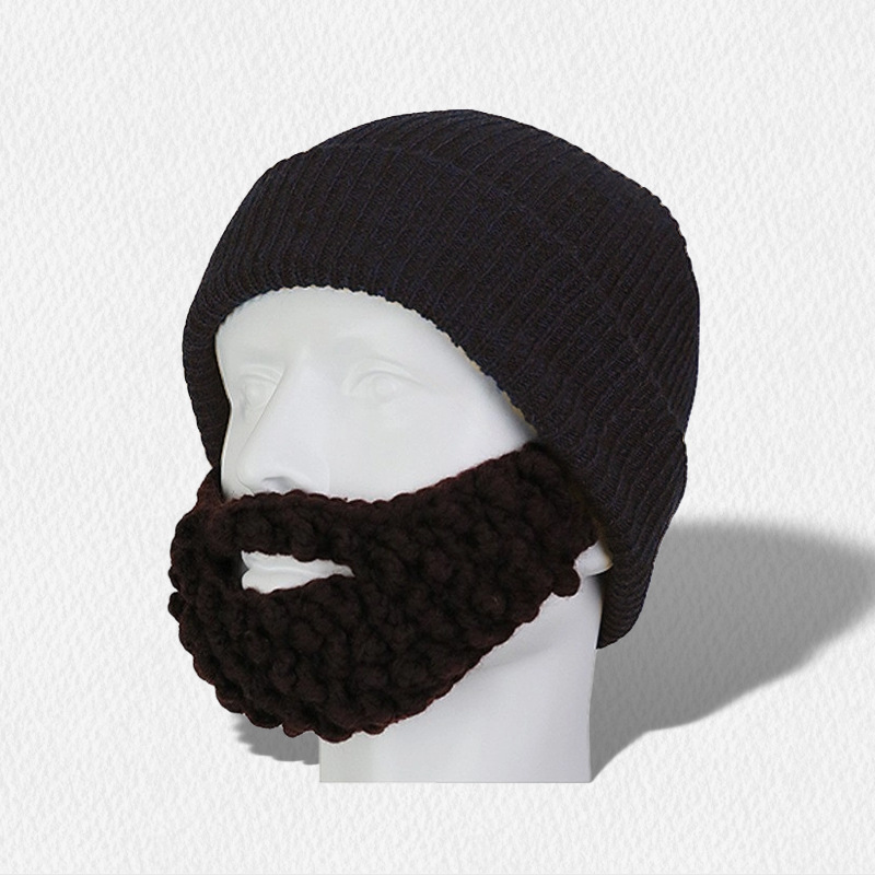 Tiktok Venta caliente europeo y americano barba sombrero transfronterizo de lana de punto hip hop creativo divertido barba máscara adulto sombrero