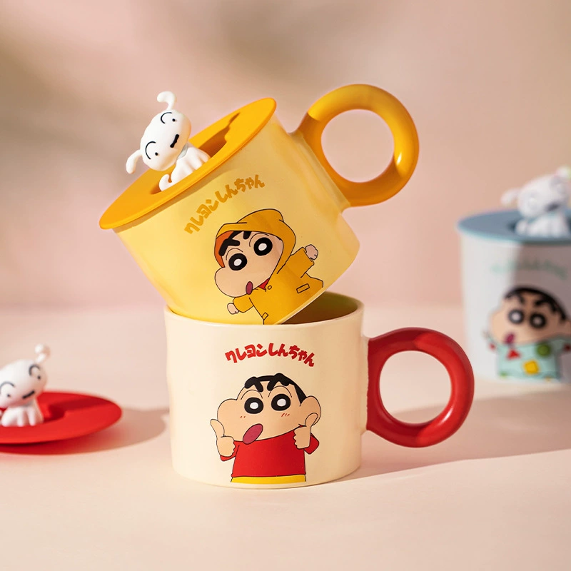 【Современная домохозяйка и Шин-рубашка】Много с крышкой, бытовая водяная чашка, офисная керамическая чашка для завтрака