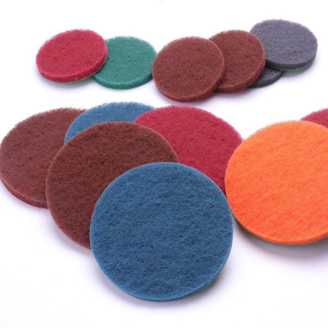 2寸3寸4寸5寸背绒工业百洁布圆形不锈钢拉丝抛光百洁布自粘百洁布