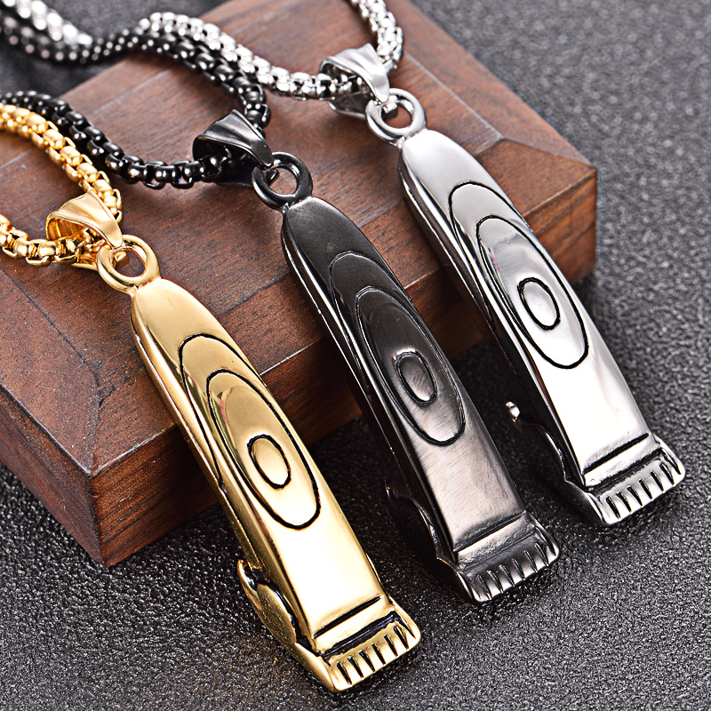 21g Weight Retro Punk Solid Color Titanium Steel Stoving Varnish Men's Pendant Necklace Men Pendant Necklaces
