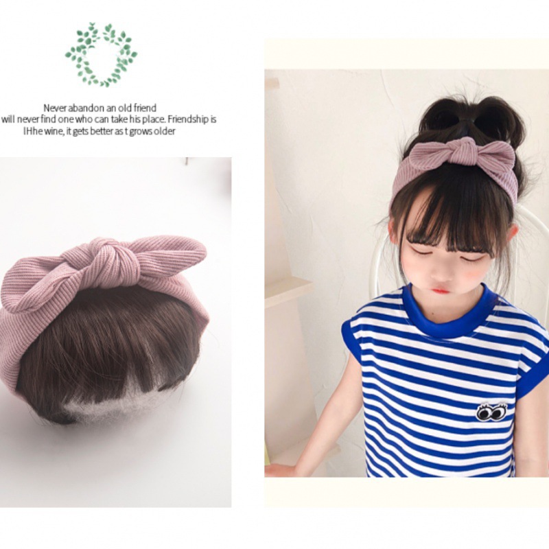 핑크색과 보라색 가발 앞머리 머리띠