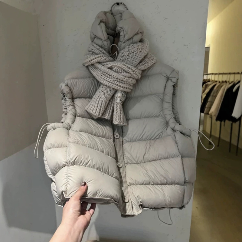 New National Standard 90 White Duck Down 2026 Autumn/Winter Korean Style Outerwear Loose High-End Down Vest for Women