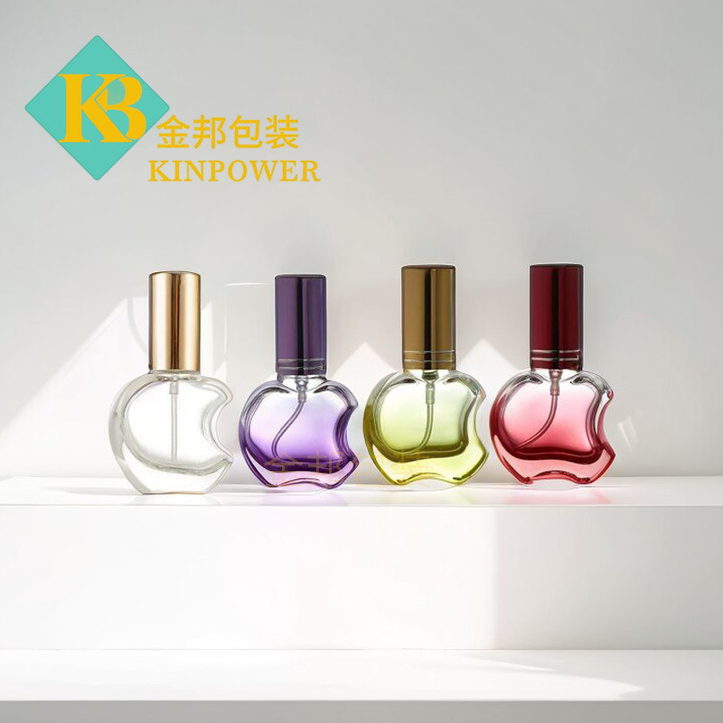 スポット 10ML スプレータイプ香水詰め替えボトル透明なリンゴ型ガラスボトルポータブルサンプルエッセンシャルオイルエッセンスボトル|undefined