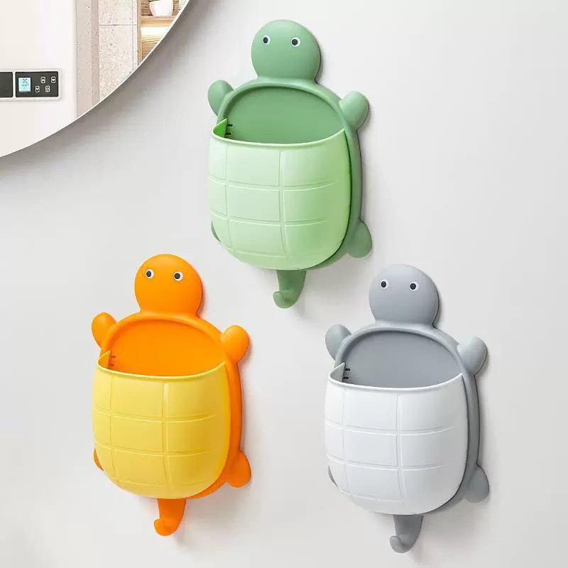 New turtle shelf makeup tool sorting box dormitory bathroom toothbrush bedside mobile phone wall-mounted storage box