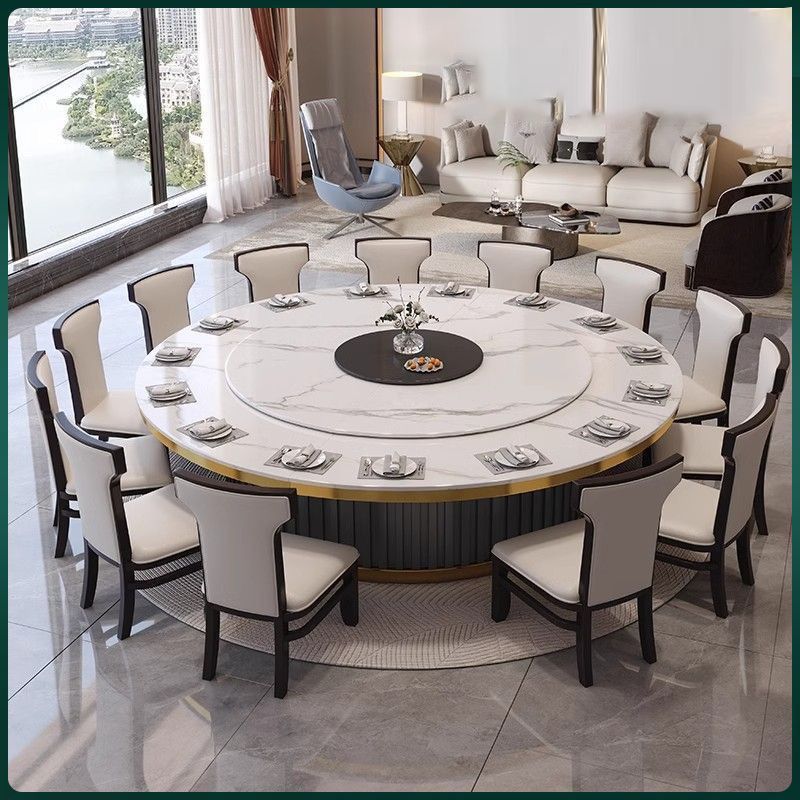 Hotel Light extravagance table Electric Electromagnetic furnace Marble Box round table table business affairs table