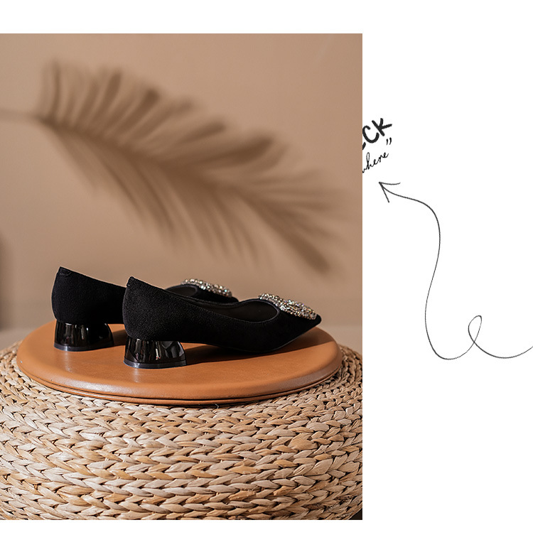 3333A-065 Damen-Schuhe mit niedrigem Absatz, Wildleder, Strasssteinen und spitzer Zehenpartie – vielseitig, bequem und ideal für Alltag, Beruf und Freizeit_voghion.com