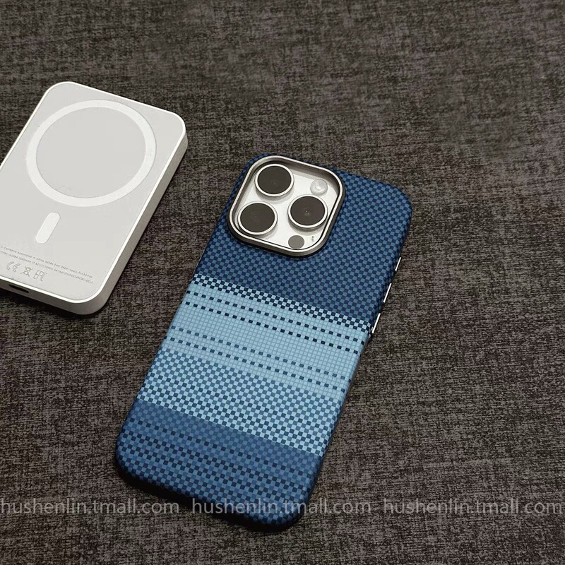Magsafe 磁気カーボンファイバーパターンケブラー柄 iPhone16promax 携帯電話ケース Apple 15 ハードに適しています|undefined