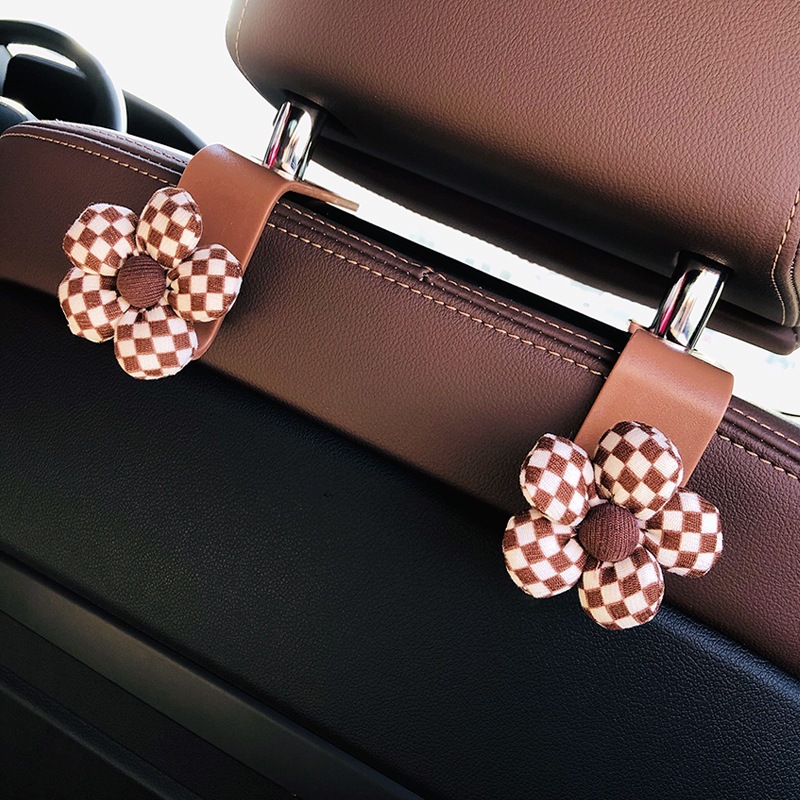 Gancho de coche, respaldo del asiento del coche, almacenamiento invisible trasero multifuncional, gancho pequeño, accesorios de decoración de coche lindos para mujer