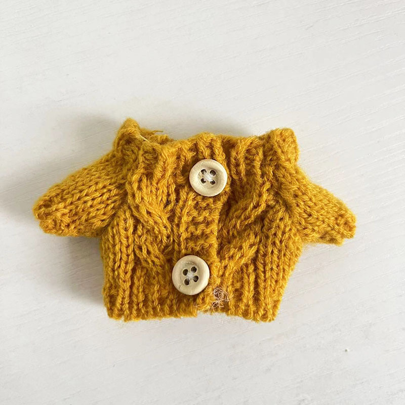 15cm ciego caja pull paño suéter pantalones macaron labubu colgante muñeca suéter Año Nuevo suéter lindo