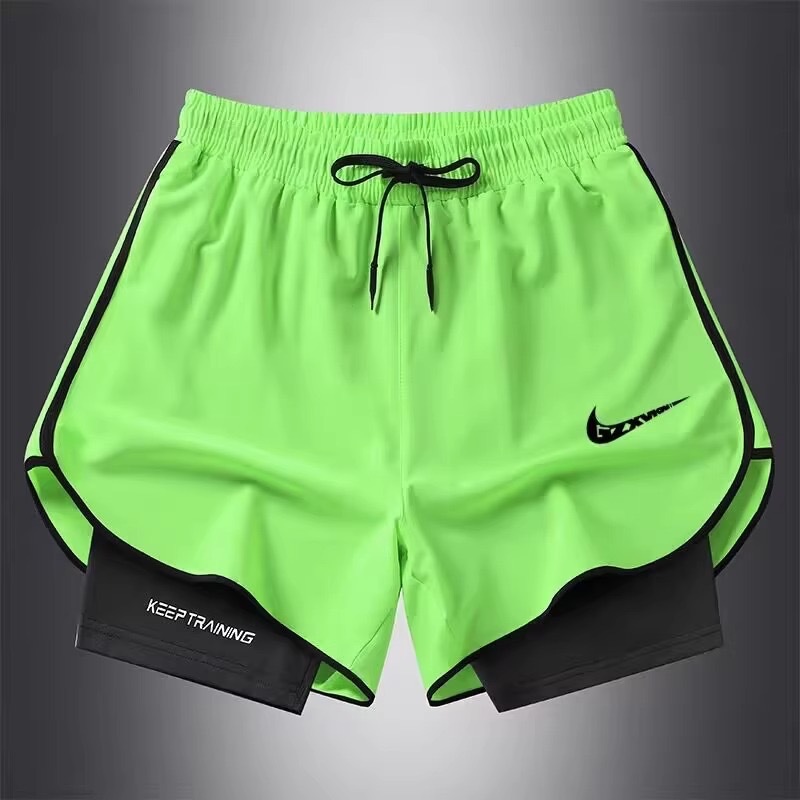 Una pieza de venta en nombre de la marca pantalones cortos de seda de hielo de verano para hombres y mujeres pantalones delgados de tres puntos para correr de secado rápido