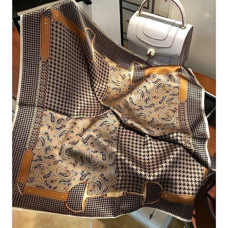 70cm bufandas cuadradas de seda de moda para mujeres mil pájaros cuadrados de anacaju bufandas solares primavera y otoño estilo elegante