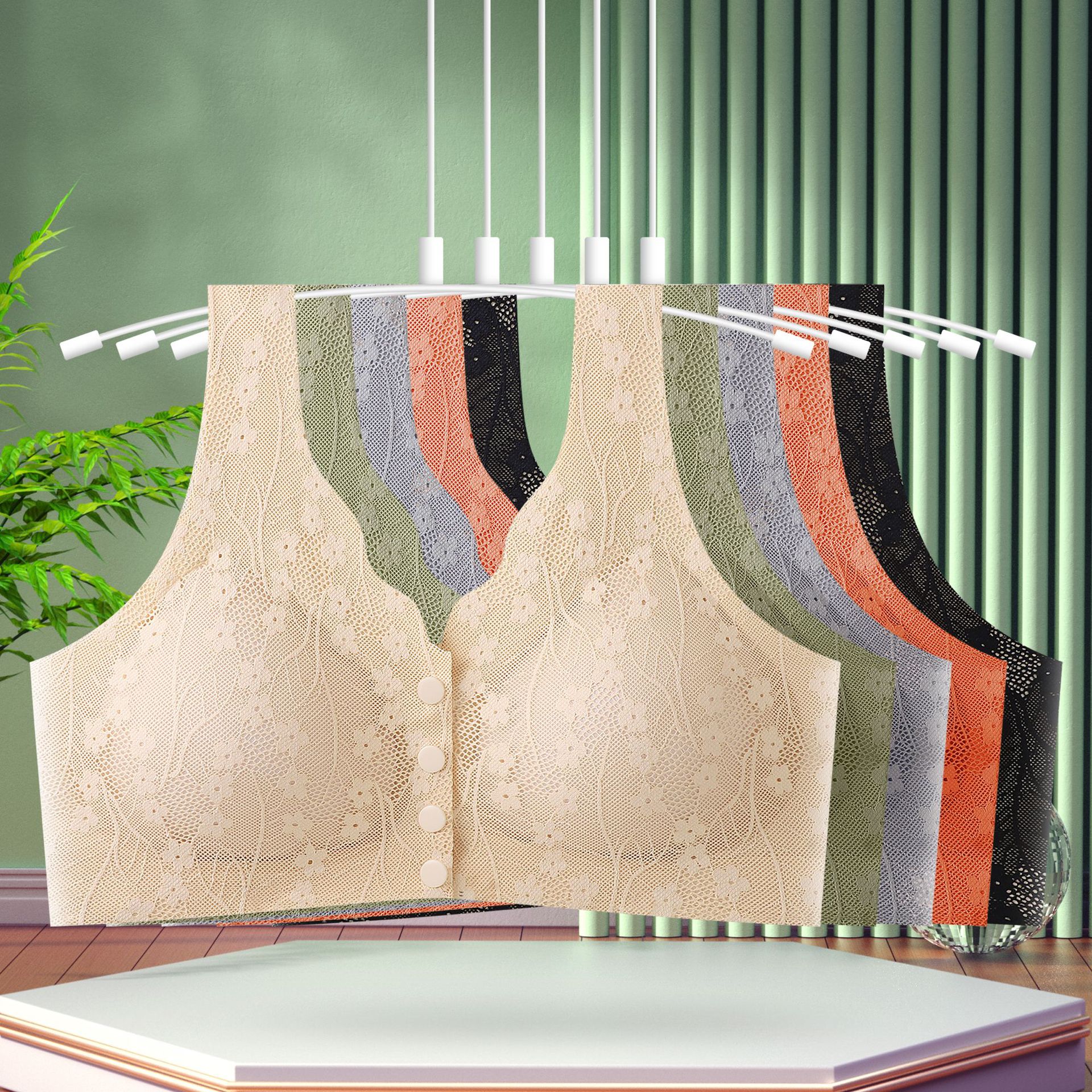 Sujetador de madre con hebilla frontal sin costuras, talla grande, sin anillo de acero, ropa interior de pecho, sujetador de dormir estilo chaleco para personas de mediana edad y ancianos