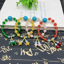 新款仿玉石玛瑙单圈女款手链民族风转运招财手串网红直播礼品手链