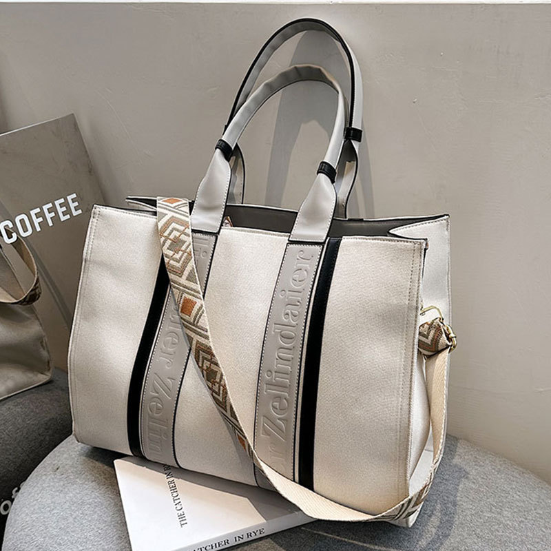New Retro Women's Handbag Large Capacity Shoulder Bag Crossbody Color Block Tote Bag Trendy Luggage And Bags_voghion.com