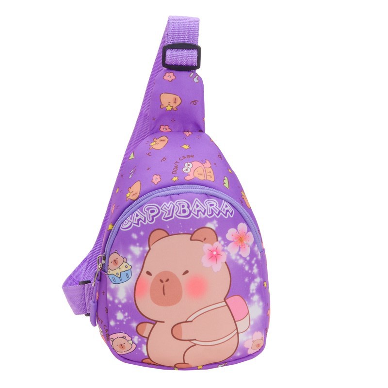 Bolsos de pecho de dibujos animados japoneses para niños y niñas adorables capibara mochila infantil 2025 nuevo tipo de bolsos de impresión para niños