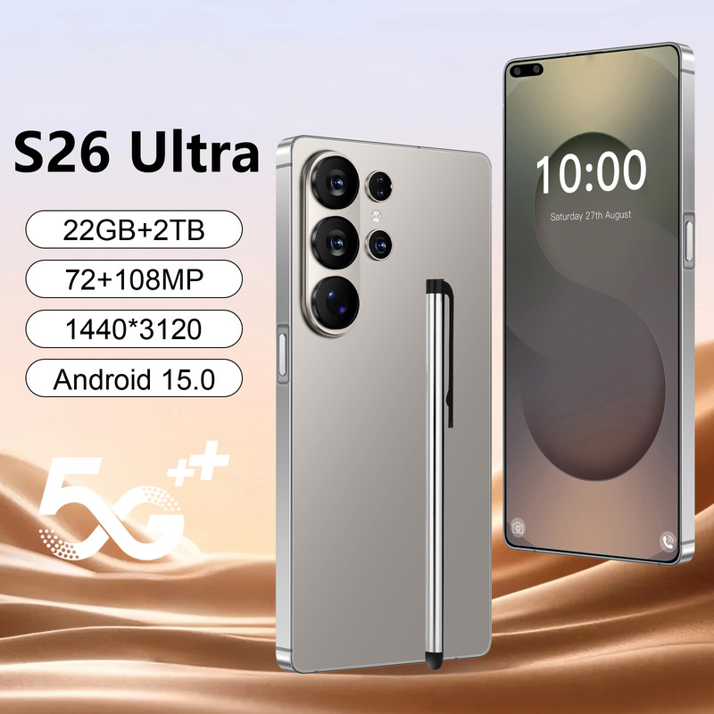 Brand New Popular Model S26 Ultra Cross-Border Smartphone 6.6inch Large Screen True 5g Global Connectivity 128Gb Large Memory