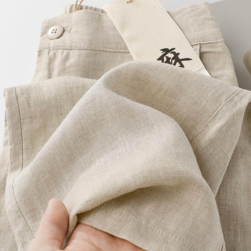 【French Linen】Old Money Style Relaxed Fit Full Linen Pants for Women, Summer Loose Pure Linen Narrow Wide-Leg Pants