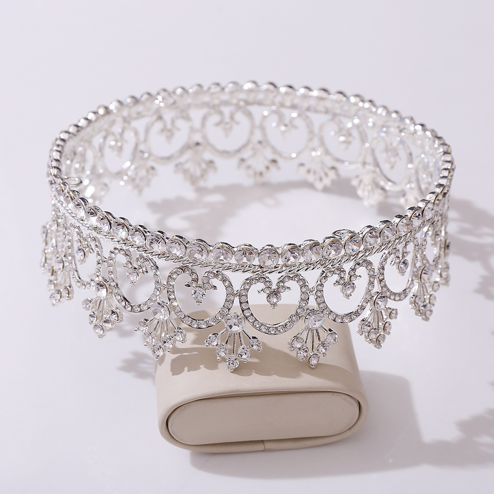 Elegant Shiny Crown Solid Color Alloy Rhinestone Crown display picture 2