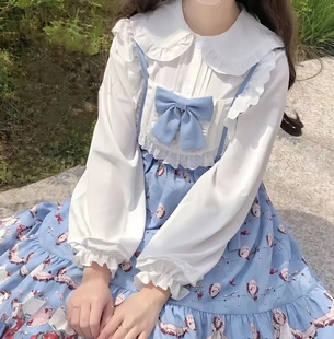 Fall 2023 sweet Japanese JK doll collar long-sleeved shirt Lolita inner student loose bottoming shirt for women