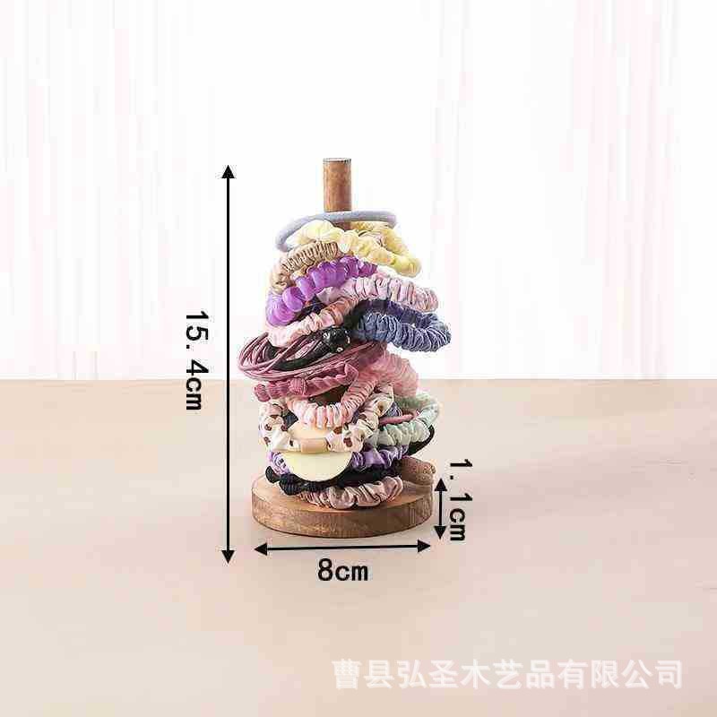 Spot creativo estante de almacenamiento de cuerda para cabeza de madera maciza lazo para el cabello cuerda para el cabello estante de flor para la cabeza pulsera brazalete soporte de exhibición estante image 10