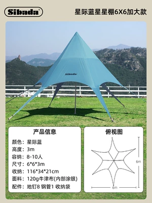 Avtomobil yan çətirləri, Large Sunshade - 66-interstellar-blue-regular-style-66top-height-3m-mini