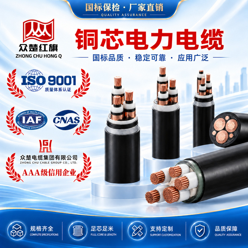 National standard YJV22 copper-core power cable, armored, with 1, 2, 3, 4, or 5 cores / 3+1 / 3+2 / 4+1 configurations National standard YJV22 copper-core power cable, armored, with 1, 2, 3, 4, or 5 cores / 3+1 / 3+2 / 4+1 configurations