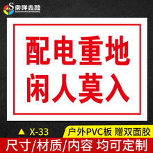 配电重地闲人莫入标识禁止合闸有人工作提示牌电力线路检修配电机