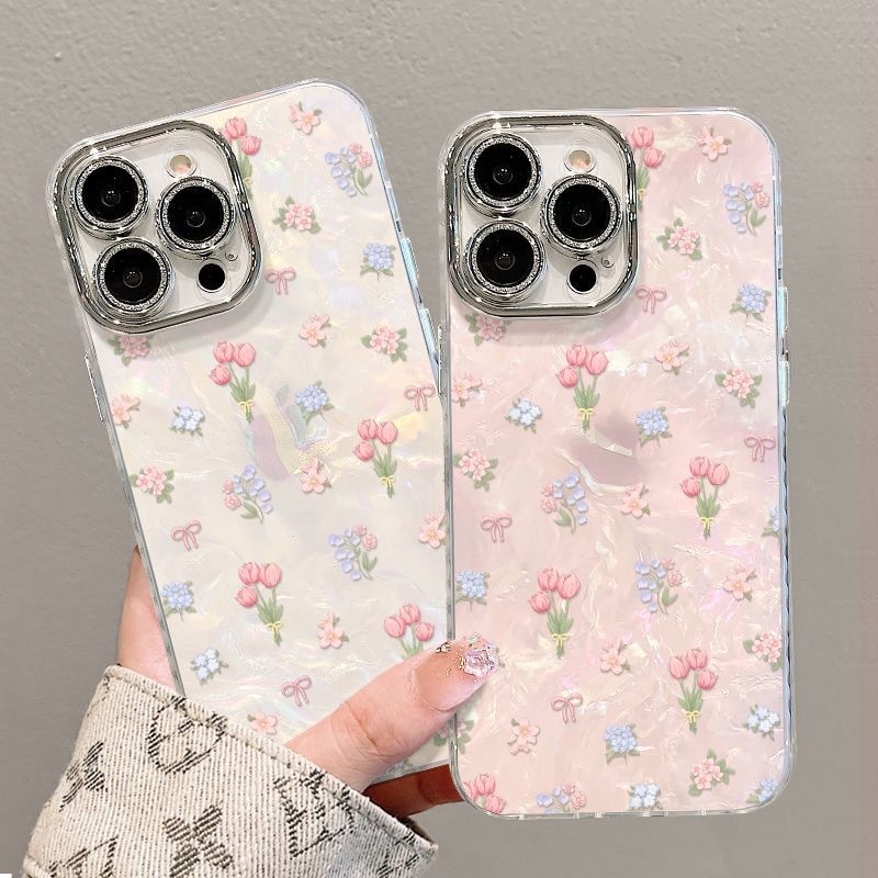 满屏碎花手链适用苹果15/iPhone16手机壳华为Mate70/Pura80贝壳纹|undefined