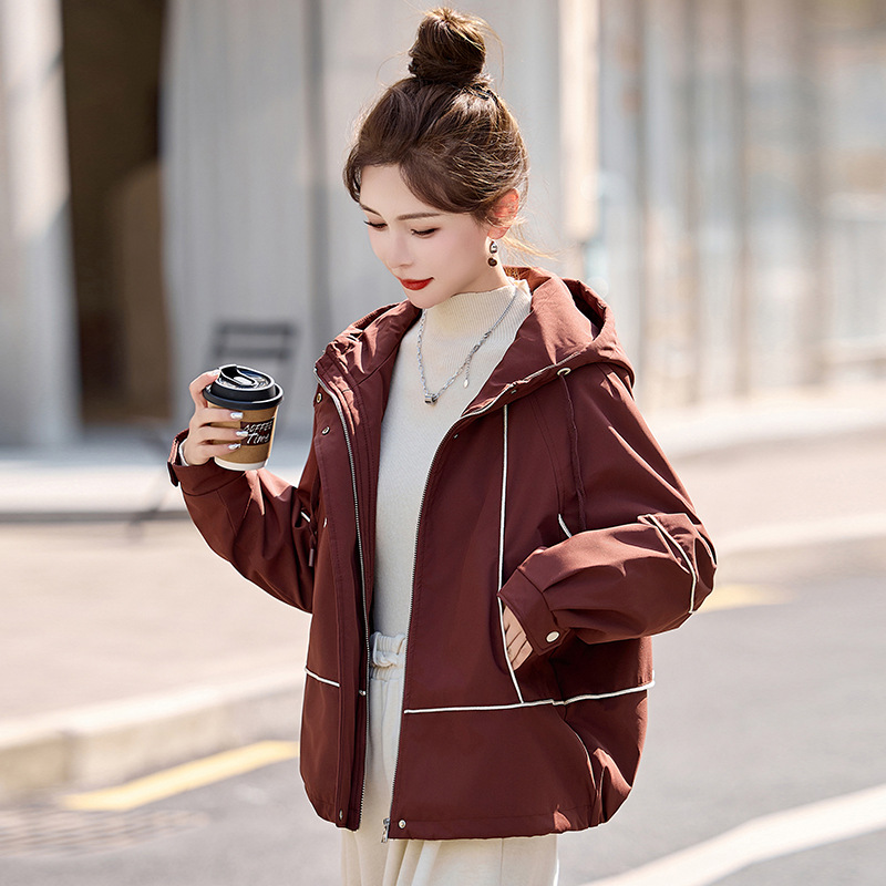 2025冬装新款加绒加厚外套女宽松休闲连帽工装派克服棉衣