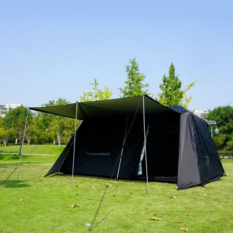 Carpa automática de campamento 8 - 10 personas grupo construido campamento portátil al aire libre camping picnic a prueba de lluvia y protección solar techo de cabina