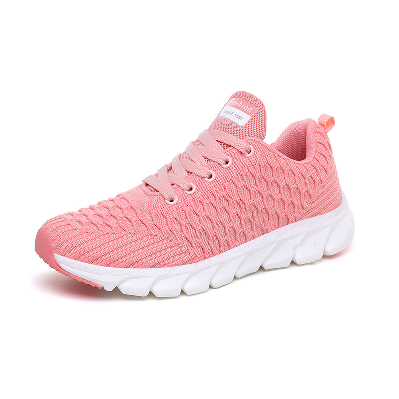 Nuevos zapatos de mujer de tela de vuelo coreano versátil zapatos de mujer ligeros cordones zapatos deportivos de moda casuales