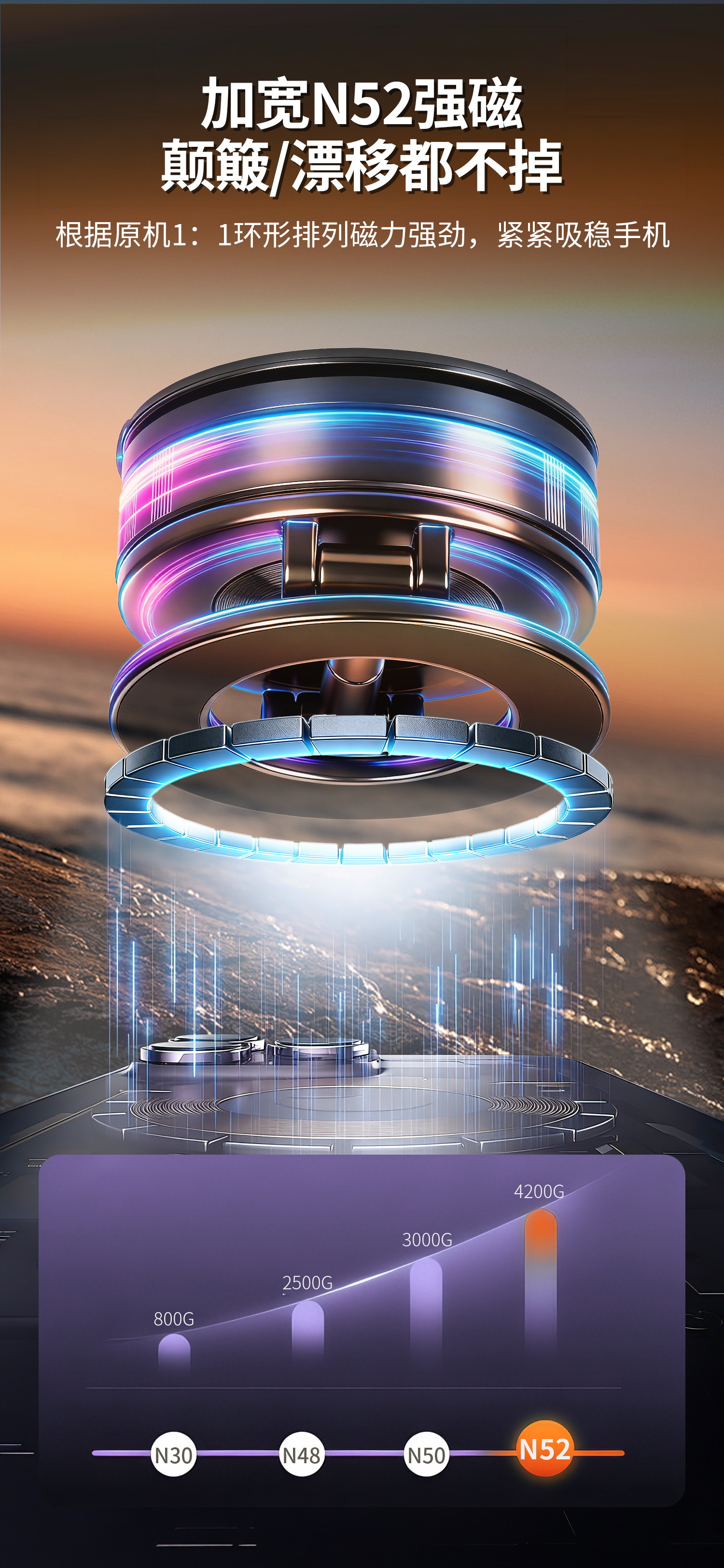 Car Magnetic Phone Holder Universal Car Mount Cross-Border Vacuum Suction Cup Type Epoxy Coated Zinc Alloy Phone Holder