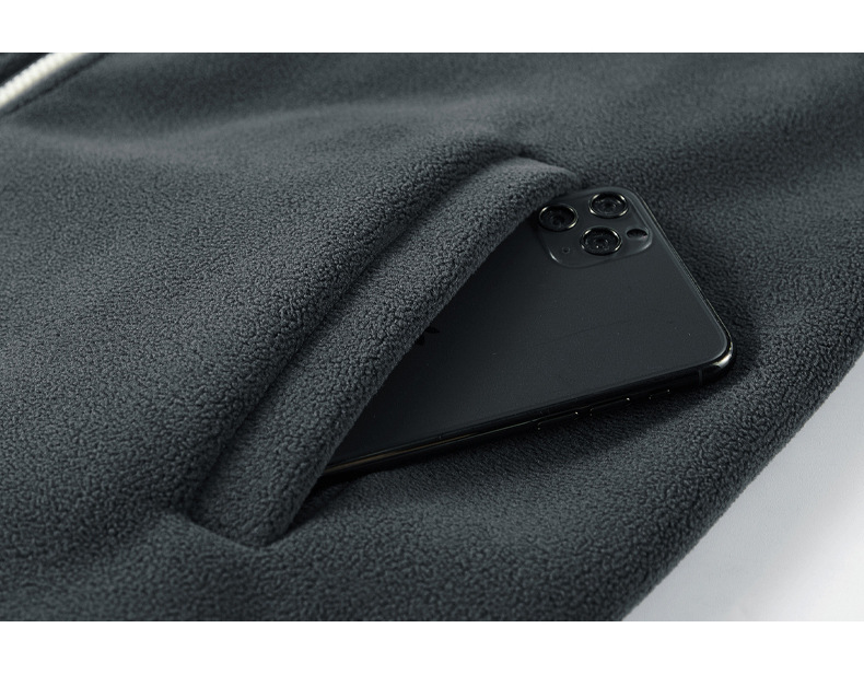 Polar opstaande kraag sweatshirt jas met winterse toevoeging dikke sportpak voor heren, Olympische fleece warme tweedelige set_voghion.com