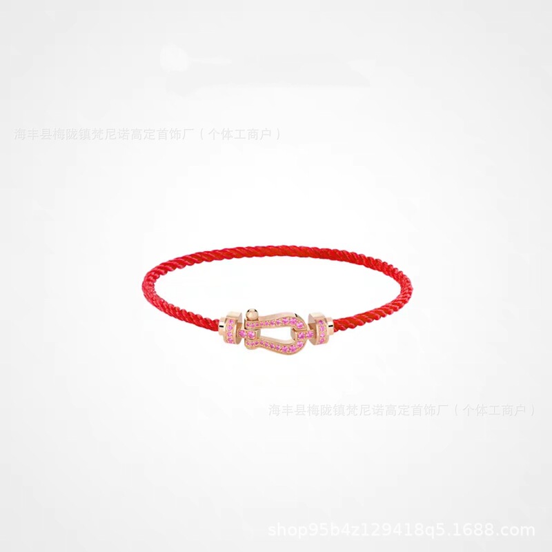 Zhang Tianai Fred Hand Rope Force 10 Series Medium 18K Rose Gold Pink Sapphire Bracelet