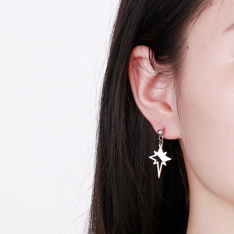 Fashion Style PVD Coated 18K Gold Plated Lightning Stainless Steel Fashion Waterproof Non Tarnish Earrings Necklace