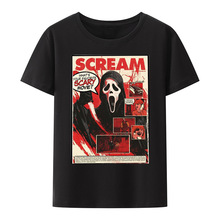 ���羳ŷ�롿Lets Watch Scary Movies Scream ghost face Tshirt