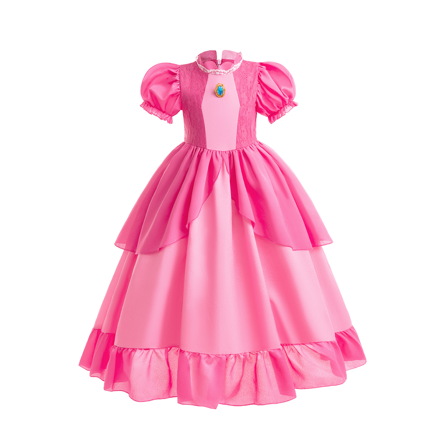 El Comercio exterior transfronterizo Rosa Peach Biqi princesa vestido Peach niños Super Mary Mario Juego de ropa