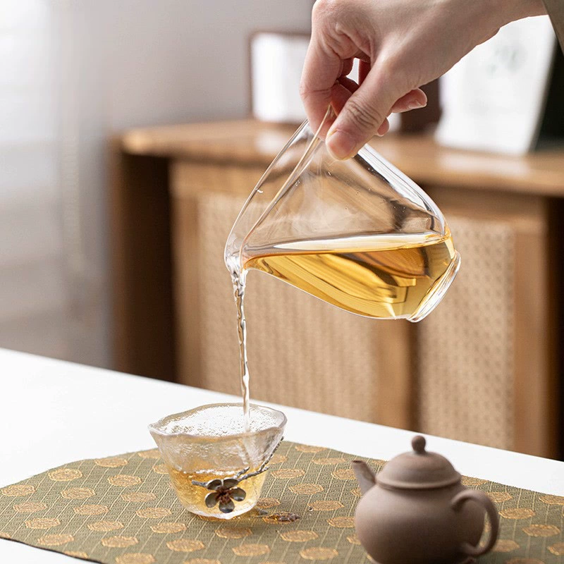 [公道杯玻璃日式简约功夫茶具透明带嘴公杯单个高温耐热分茶器]