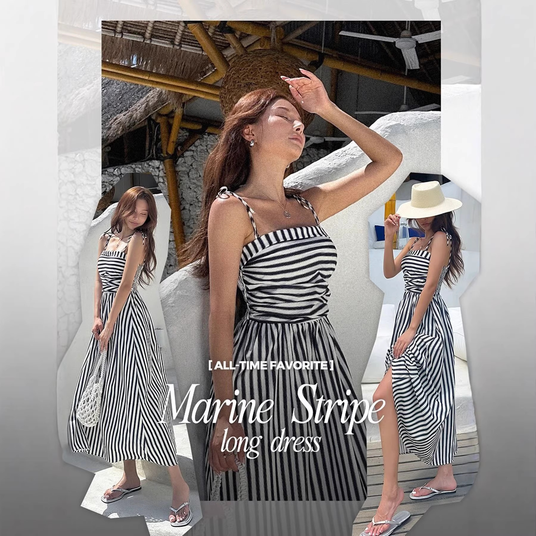 Women's Clothing Striped Maxi Dress With Pockets – Lightweight Resort Wear For Summer, American Style"_ecoleips.com