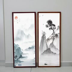 GJU8批發實木相框畫框掛牆字畫書畫細長廣告裝裱