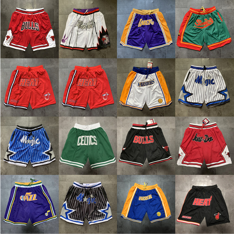 Cross-border ball pants wholesale Jaston pocket pants supersonic 76ers Lakers Rockets Magic Raptors dense embroidered basketball pants