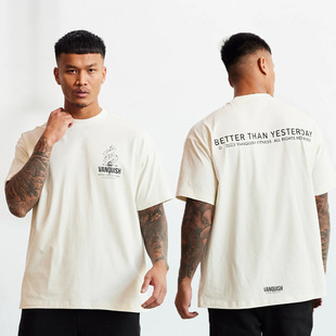 VANQUISH Men's T-shirt Summer New Sports Fitness Cotton Round Neck Short Sleeve Running Basketball Training Clothes