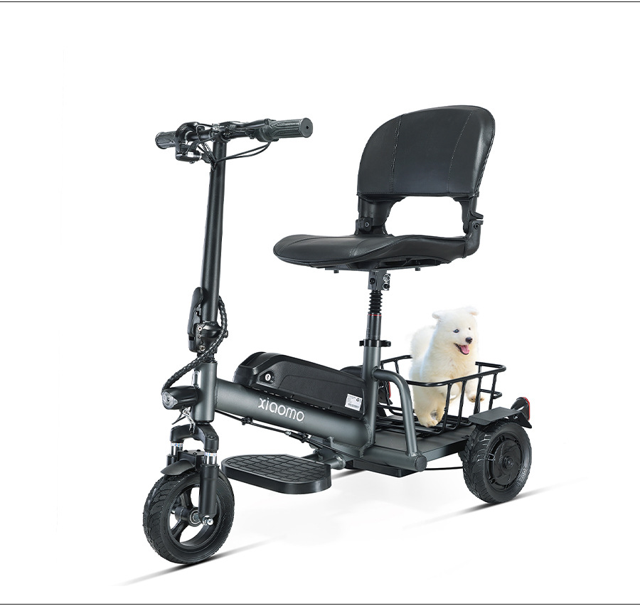 Cross-Border Amazon Dropshipping Aluminum Alloy Lightweight Folding Electric Three-Wheel Scooter for the Elderly Home Lithium Battery Car