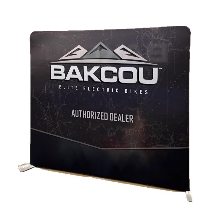 Personalización transfronteriza de pantalla rápida estante de exhibición estante de malla de tracción estante de exhibición rápida actividad de exhibición de pared de firma publicitaria estante de fondo de registro en pared