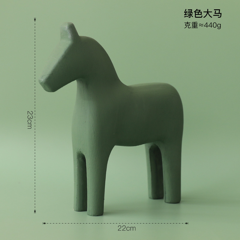 現代のシンプルなモランディ色の創意達拉木の木馬の置物の家庭の装飾品の客間のテレビの戸棚のお茶の数々の装飾|undefined