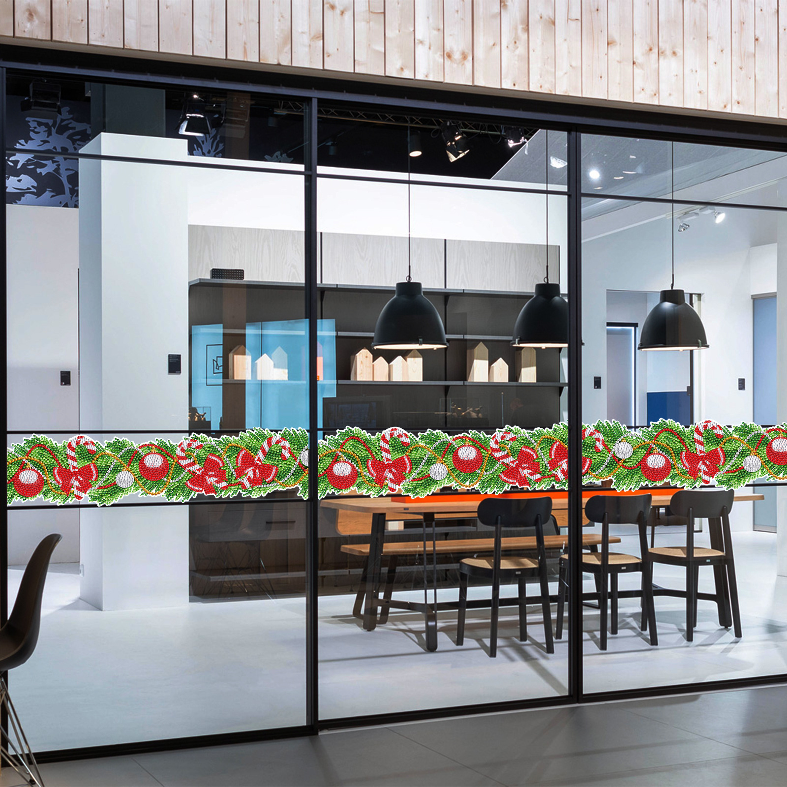 Popular Navidad pegatinas de pared larga pintura diamante casual pegatinas DIY pegatinas de pared pegatinas hechas a mano pegatinas de ventana transparente diamante brillante