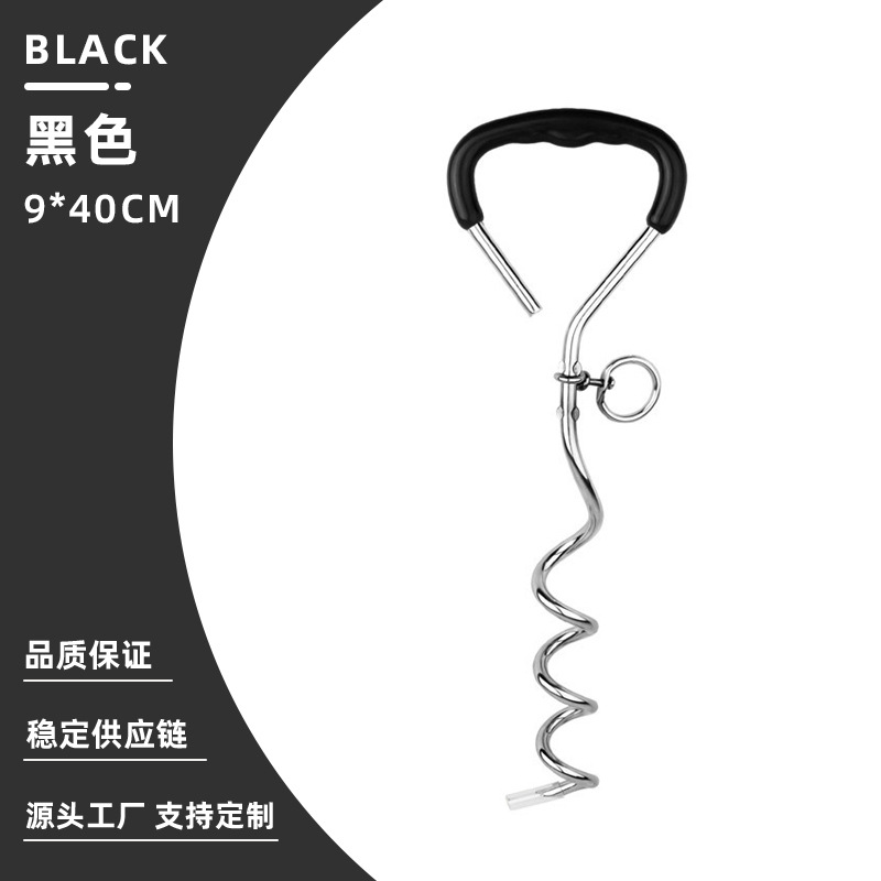 Fábrica en stock perro al aire libre perro pila fija pila cromo perno perro espiral tierra clavo tierra ancla perro perno Amazon Venta caliente