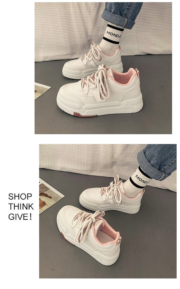 35-43 Übergröße Damen 41 dicke Sohlen vielseitige weiße Frühlingsdesign sportliche und lässige Boardschuhe 42_voghion.com