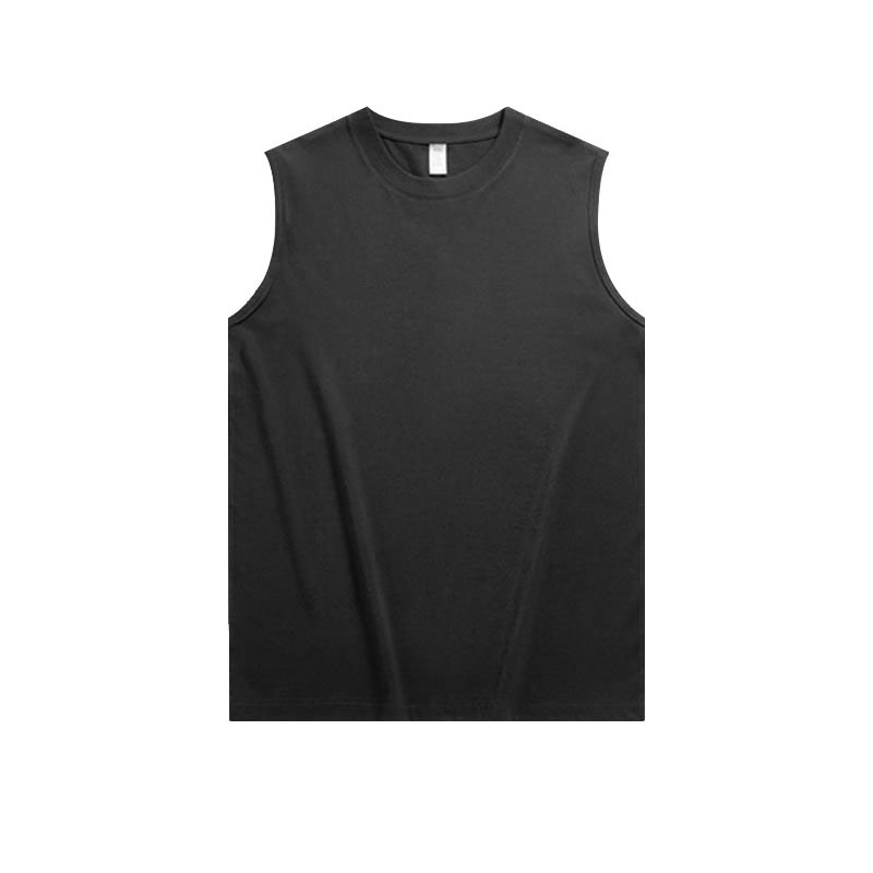 メンズベースレイヤー純綿ノースリーブベストメンズホワイトベストTシャツメンズフィットネススポーツインナールーズヘビートップ|undefined